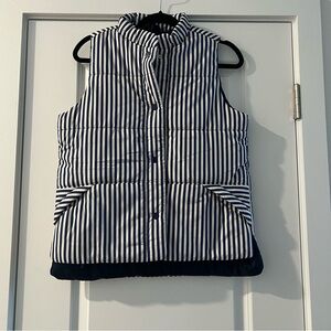 Blue & White Stripe Puffer Vest